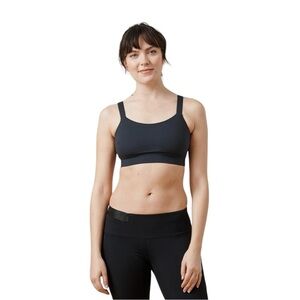 Aday Lighten Up Sports Bra Shadow Black Womens Size XS Activewear